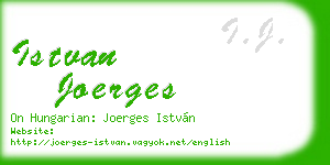 istvan joerges business card